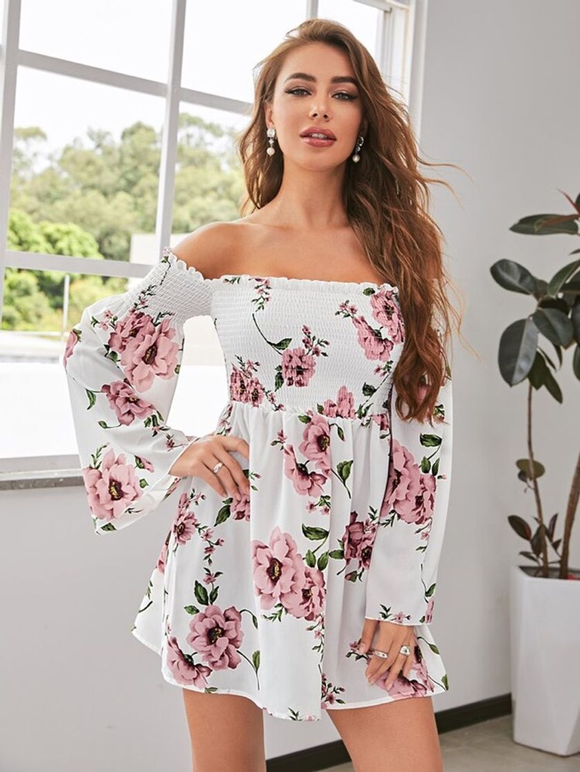 Moda Vestido Elegante Floral 