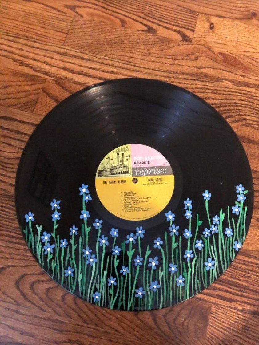 Fashion flowers painting vinyl record 