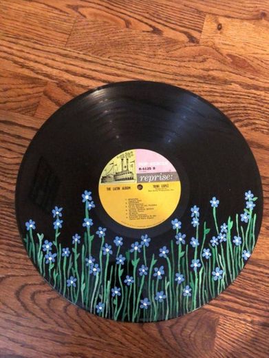 flowers painting vinyl record 