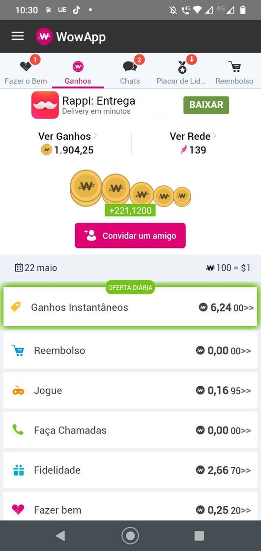 Moda Wowapp ótimo app para ganhar dinheiro