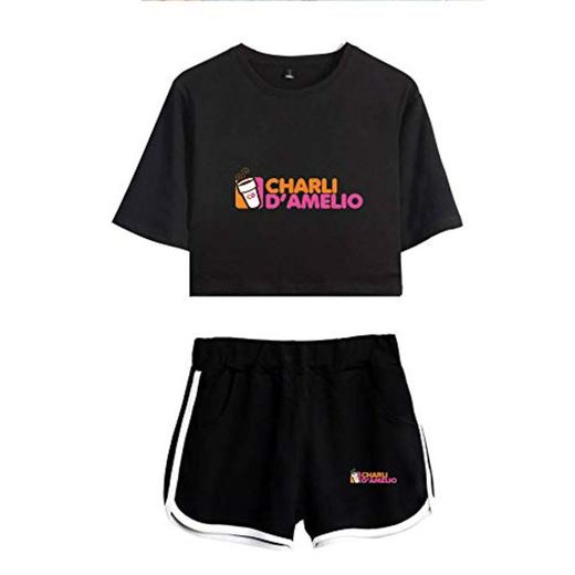 ZYPPX Charli D'amelio - Camiseta de dos piezas para mujer