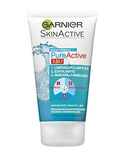 Garnier Skin Active Pure Active Gel 3 en 1 para Pieles Mixtas