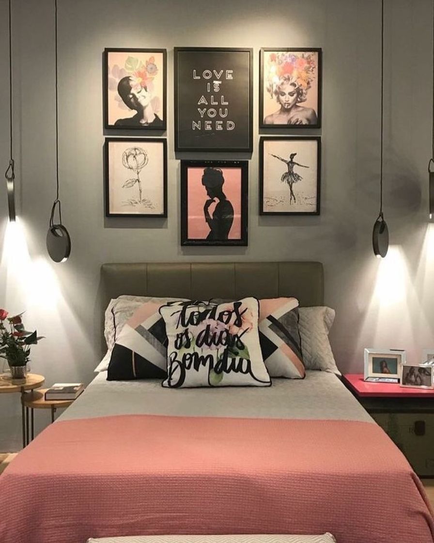 Fashion pink and gray decor 