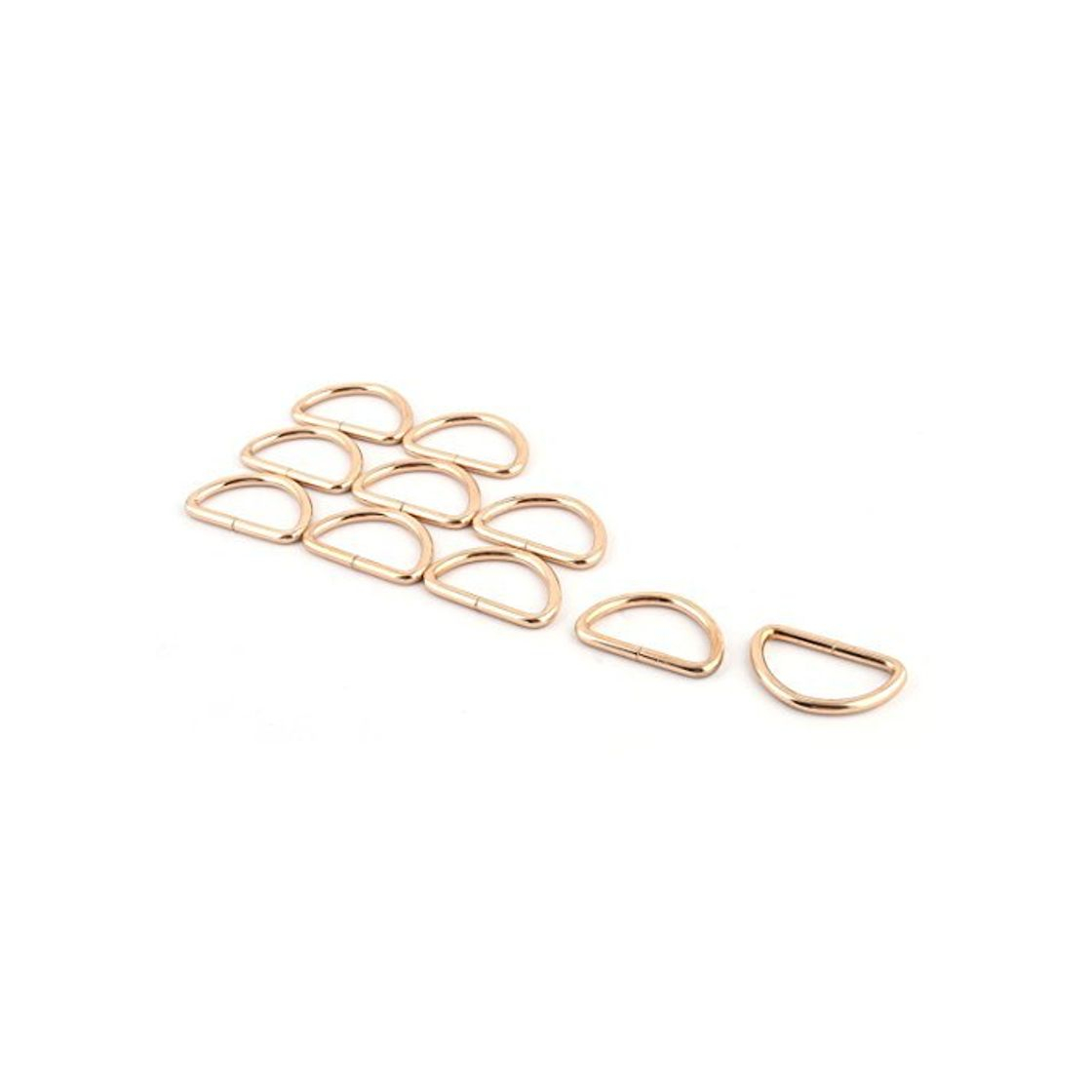 Moda DealMux metal en forma de D bolso hebilla del anillo de 2 x 1 pulgadas Tamaño interior dorado 10 piezas