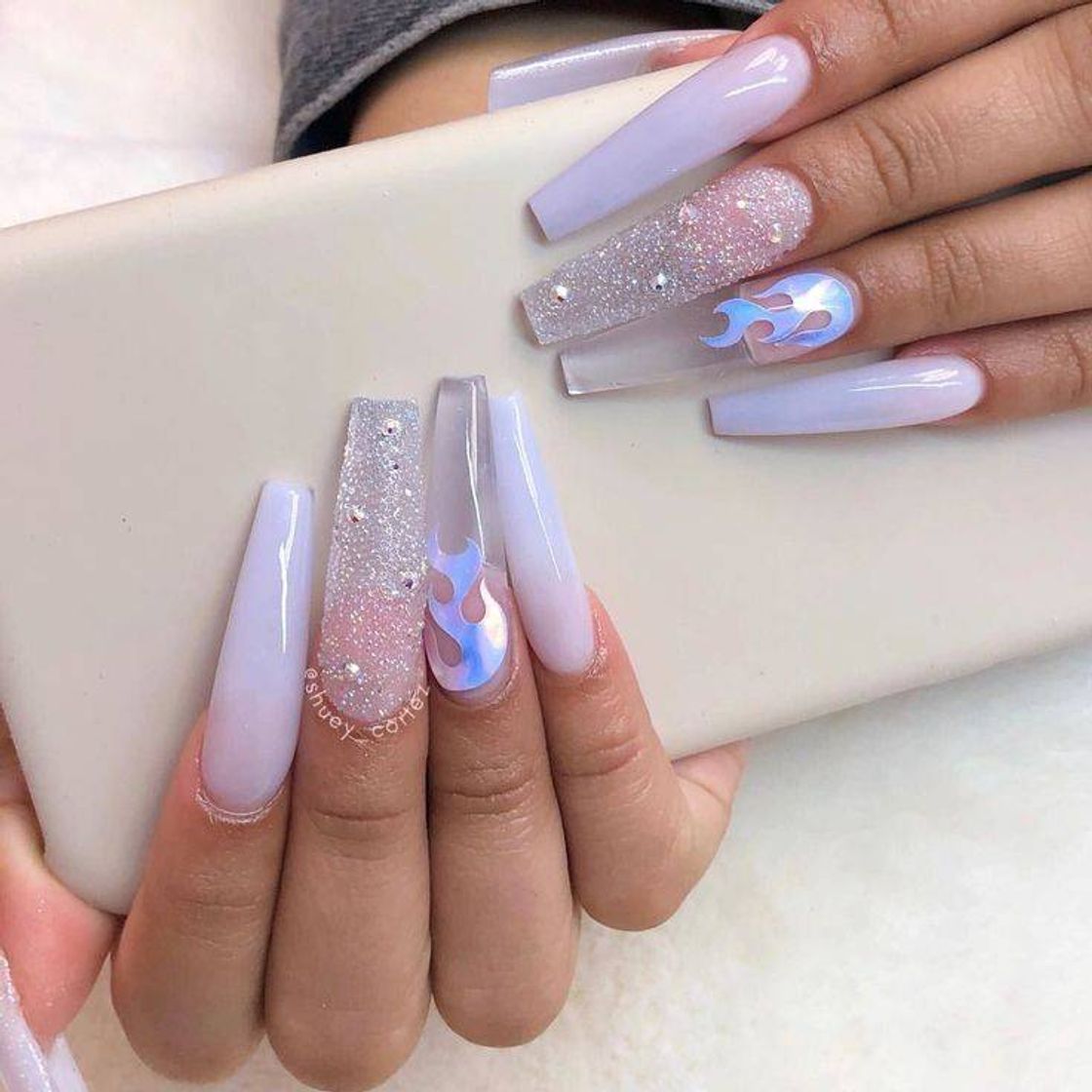 Fashion Transparent nails💜