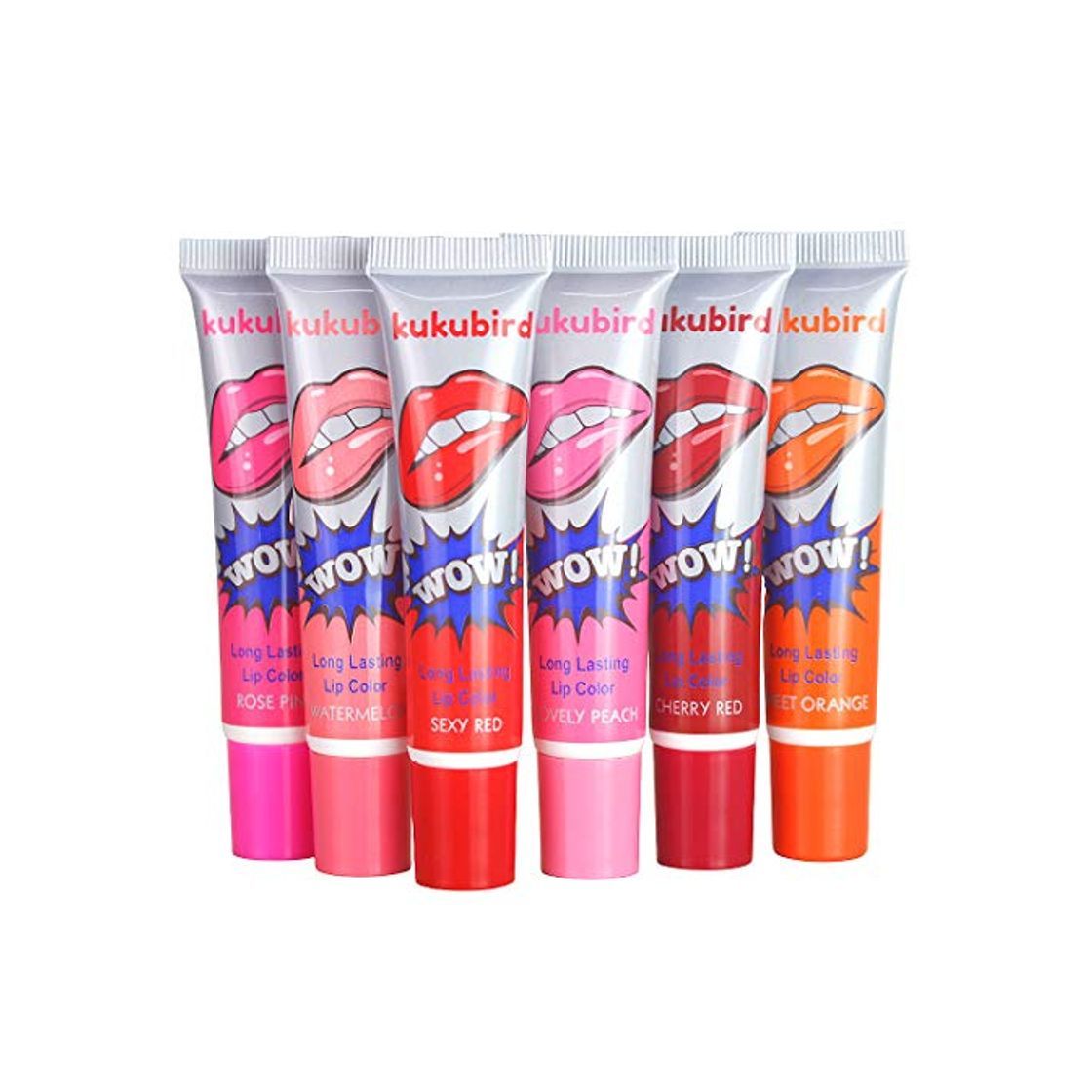 Product 6pcs Set Romantic Bear WOW 6 Colors Tattoo Magic Color Peel Off Mask Tint Long Lasting Waterproof Tattoo Lip Gloss