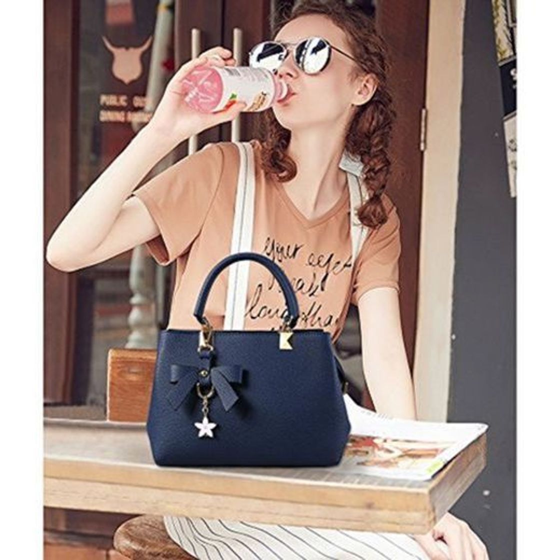 Product URAQT Bolsos de Mujer, Bolso Señora Tote, PU Piel Bolso de Hombro