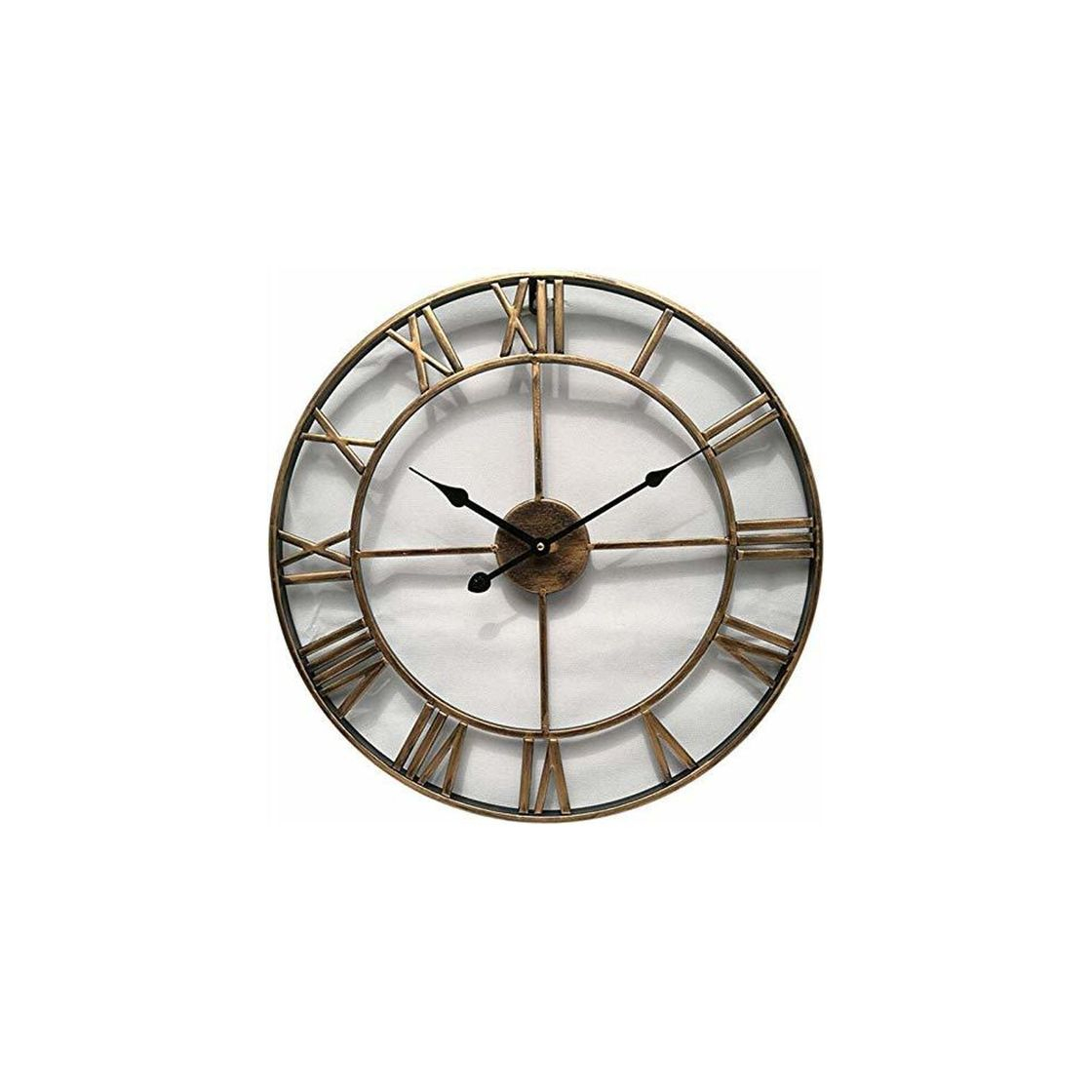 Social LLHLLH Ferro Forjado OCO rodada Mudo Grande relógio de Parede Decorativo sobre