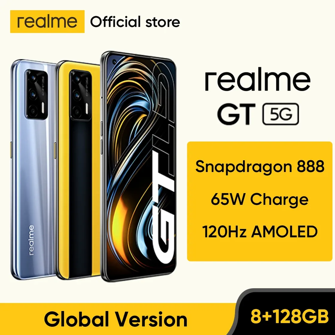 Electronic realme GT Smartphone Libre, Procesador Qualcomm Snapdragon 888 5G, Pantalla Super AMOLED