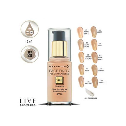 Face Finity All Day Flawless 3 In 1 MAX FACTOR Base de