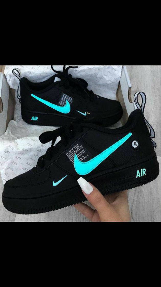 Moda Tênis Nike air force TM preto e verde água💖