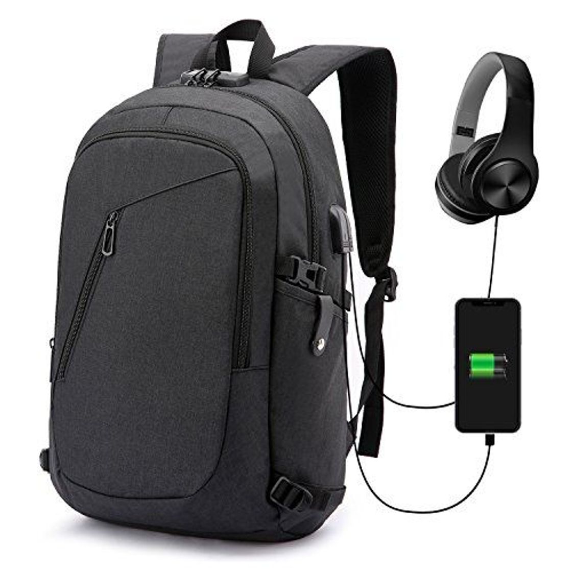 Electronic WENIG Mochila Antirrobo Impermeable