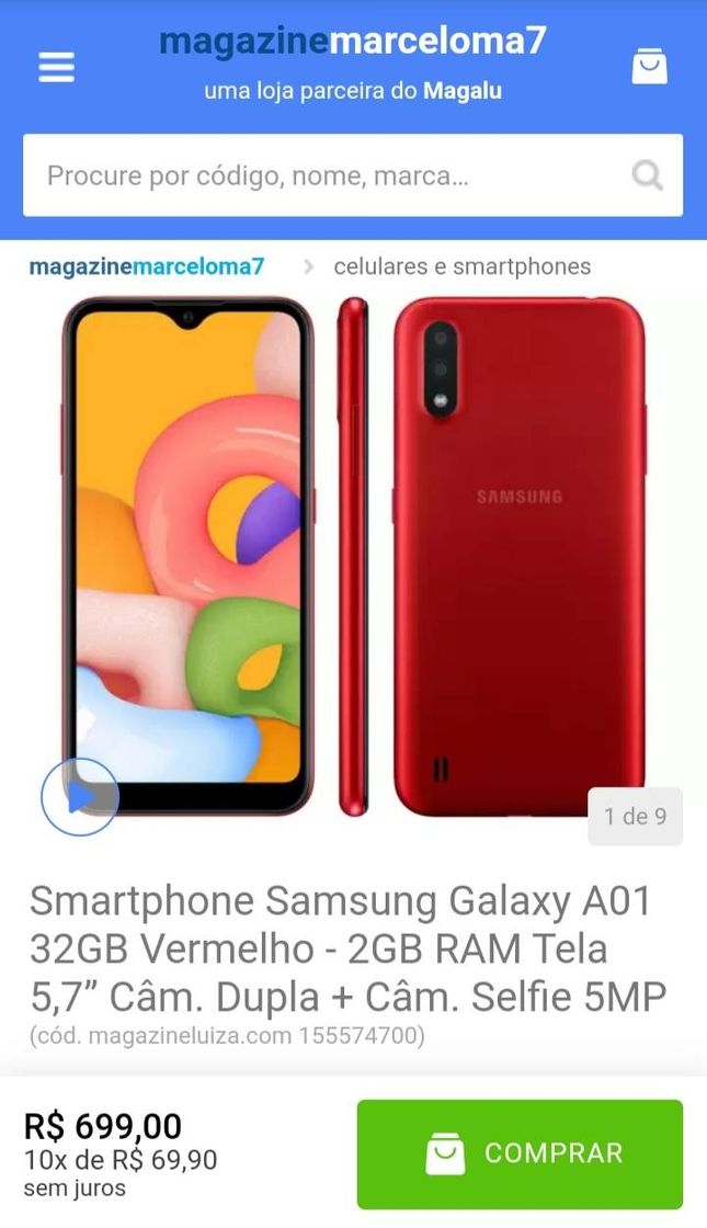 Celular Samsung Galaxy A01