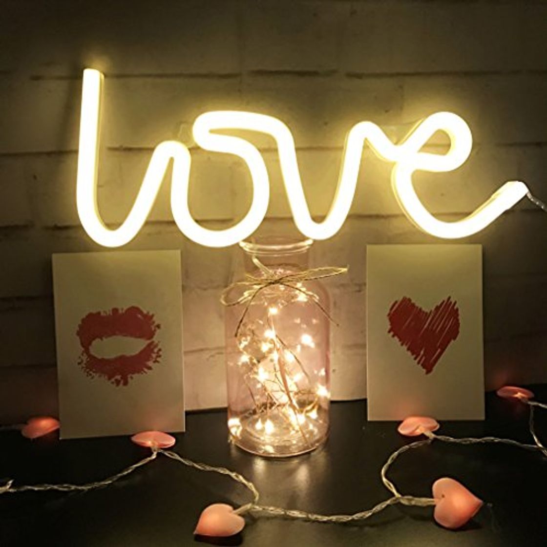 Producto QiaoFei LED Love Neon Sign Decoración Luz Decoración de Pared para Navidad