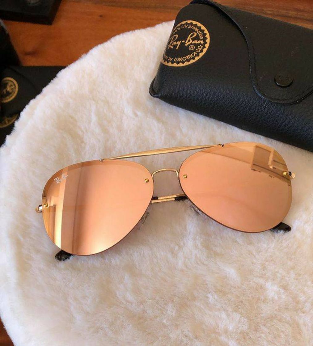 Social Oculos Ray-Ban aviador dourado
