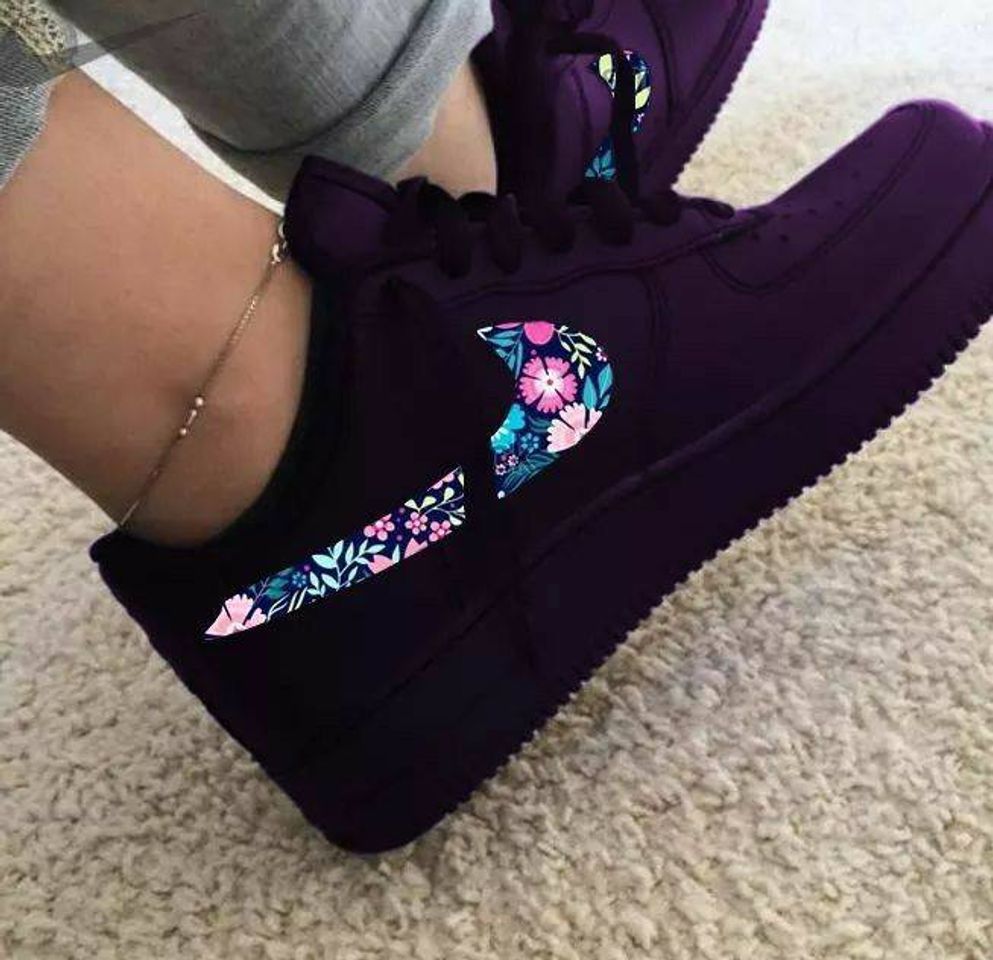 Fashion Tênis Nike air Purpura floral