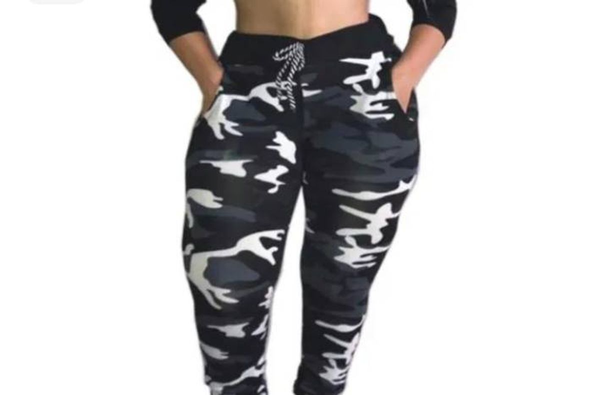 Moda Calça Feminina Camuflada Cintura Alta Exército Militar

