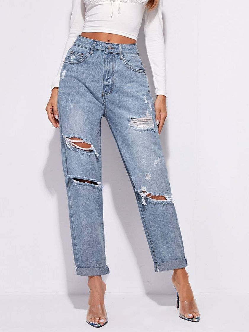 Moda Calça jeans larga shein ✨