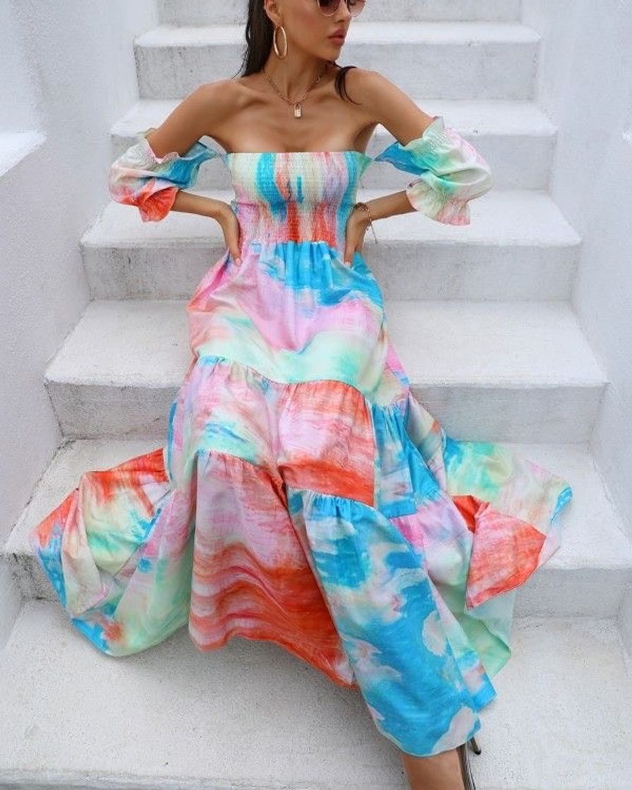 Fashion Vestido tie dye 