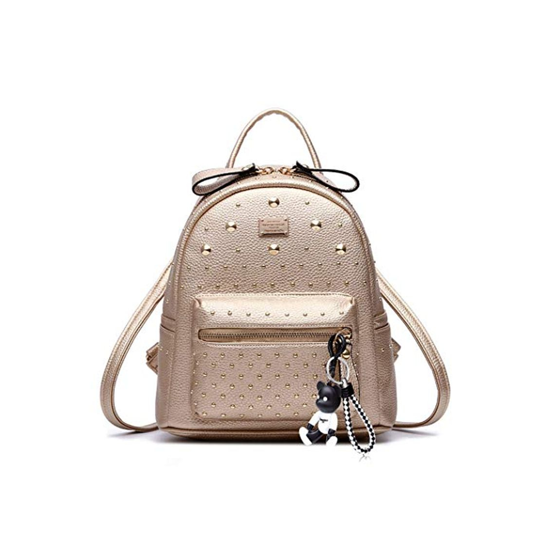 Social AINUOEY Mujer Bolsos Mochila Vestir Antirobo Pequeña Casual Bandolera Cuero Hombro Piel de PU Oro