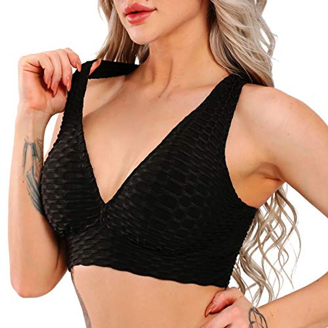 Social FITTOO Tops de Yoga Camiseta Deportivo para Correr Gimnasio para Mujer #3 Top Negro M