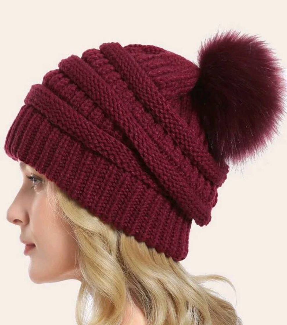 Moda Gorro con pompón desmontable