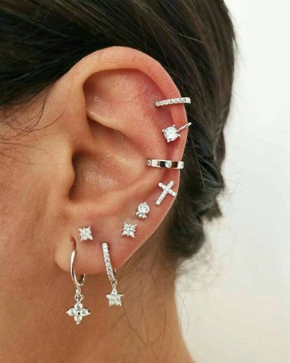 8 Pares de Aretes de Acero Inoxidable