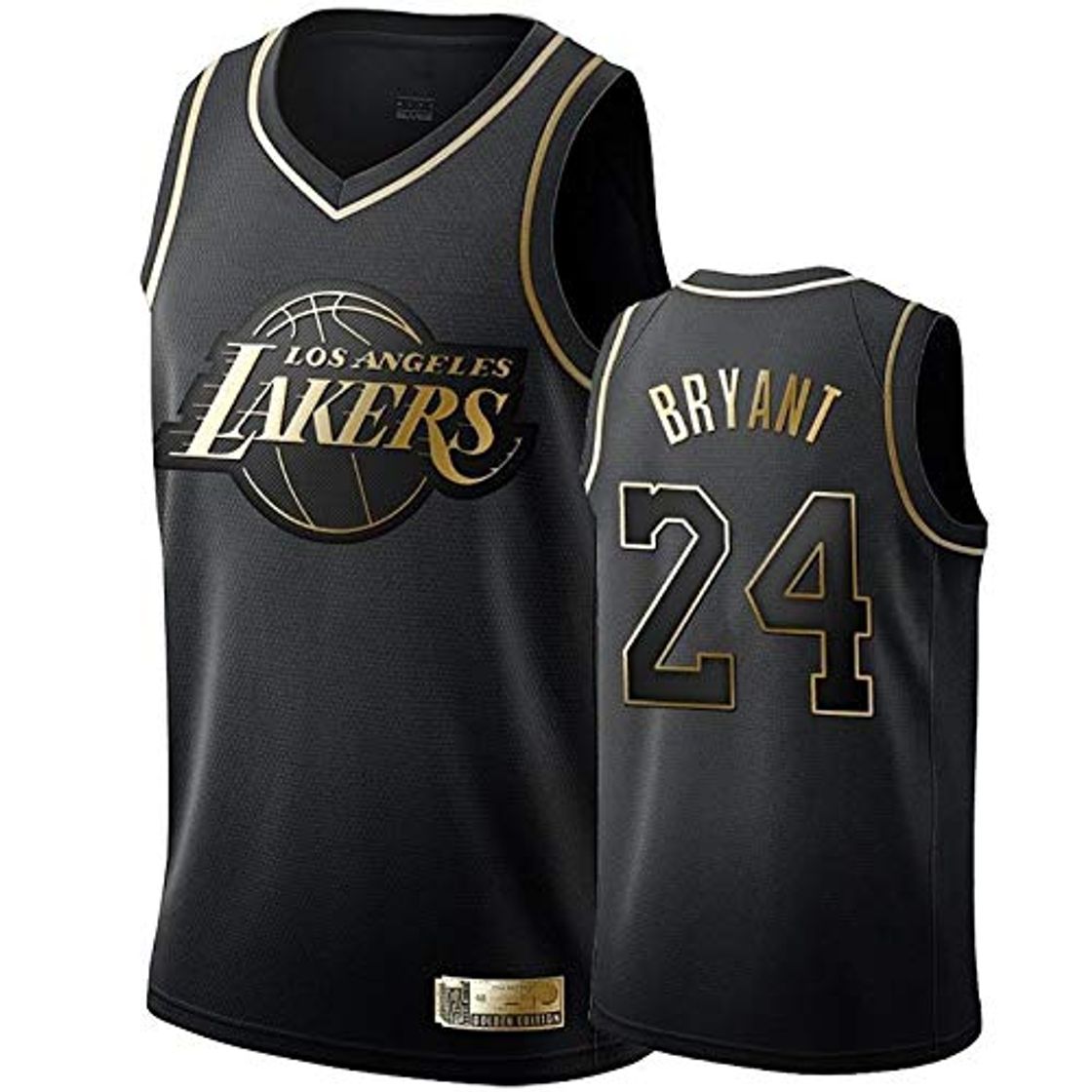 Fitness MJAD Camiseta de Baloncesto Jersey Lakers 24# Kobe Black Gold Jersey Camiseta de Jersey Unisex L Black