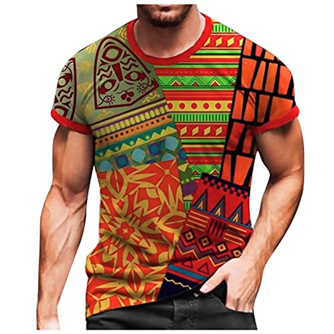 Fashion Nuevo 2021 Camiseta Hombre Verano Manga corta Impresión Moda Casual T