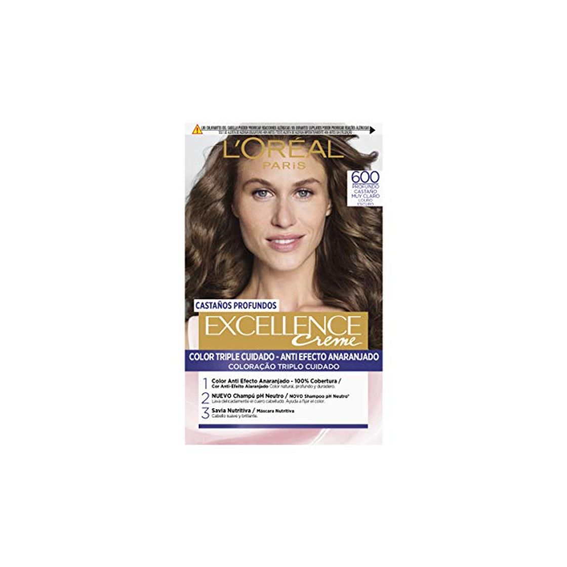 Producto L'Oreal Paris Excellence Castaños Profundos Tinte Permanente Tono 600 Castaño Muy Claro Profundo