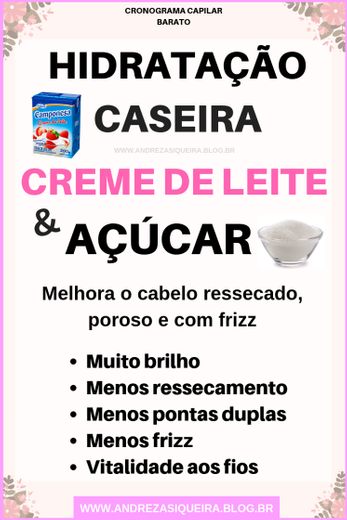 Receita com creme de leite para o cabelo