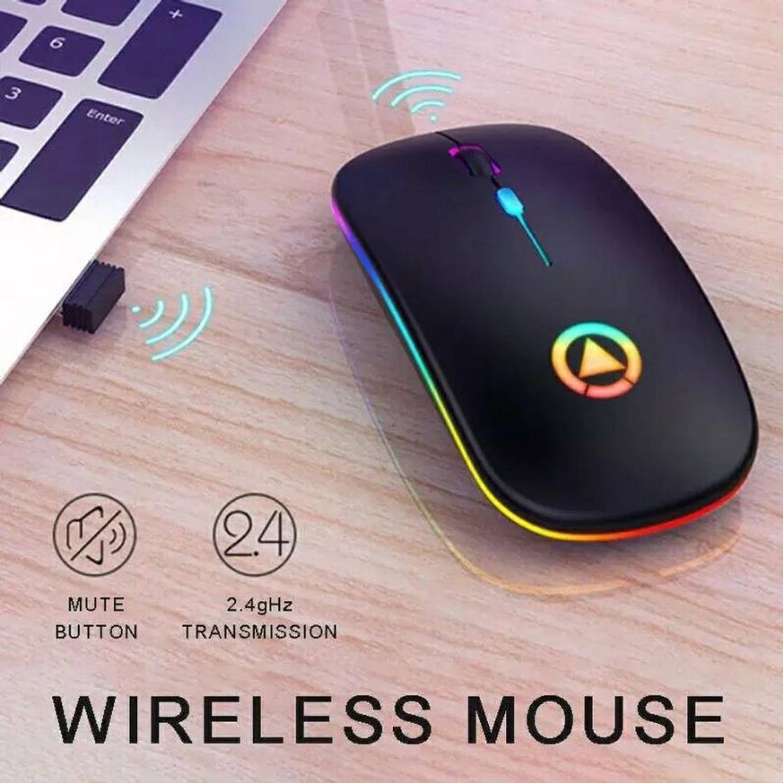 Moda Mouse sem fio rgb recarregável mouse sem fio do computador m