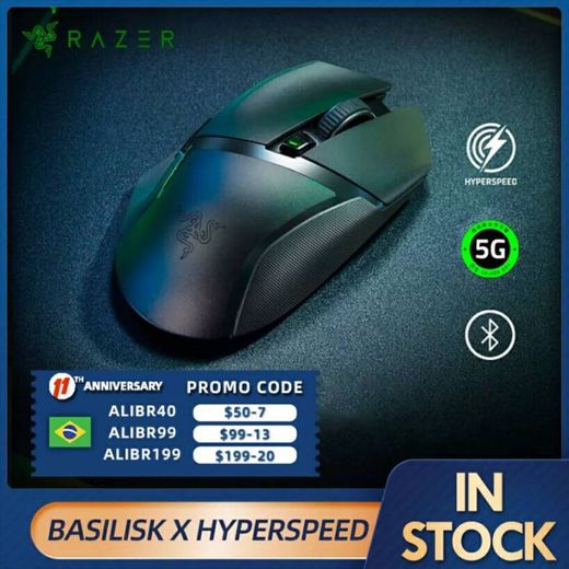 Razer basilisk x hyperspeed sem fio gaming mouse bluetooth &