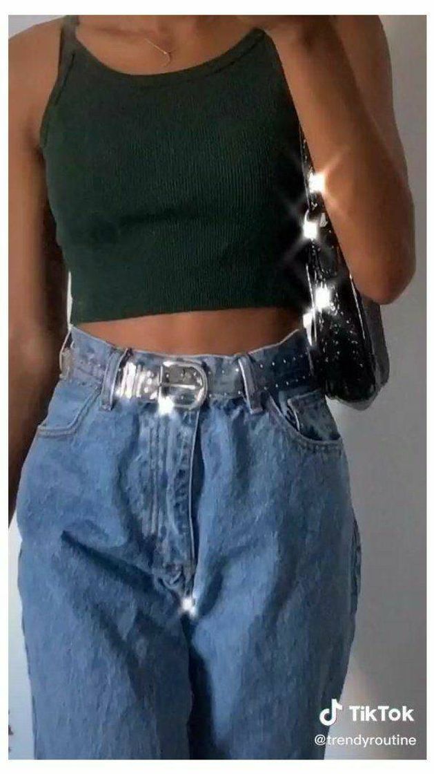 Moda Baggy jeans outfit 90s women