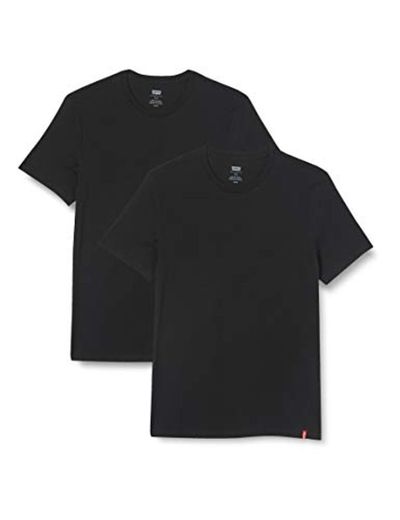 Levi's Slim 2Pk Crewneck 1 Camiseta, Two-Pack tee Black