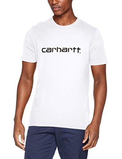 Carhartt S/s Script T-Shirt Camiseta de Tirantes, Blanco