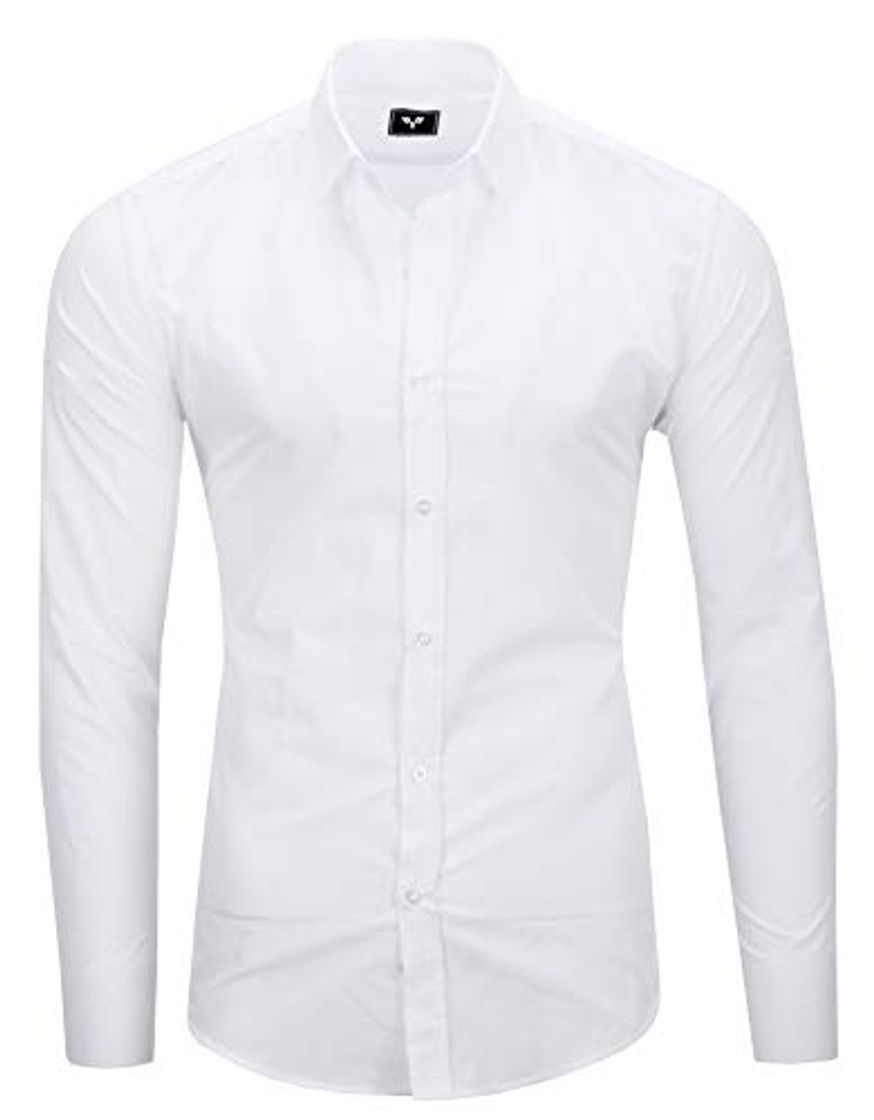 Lugar Kayhan Hombre Camisa, langarmhemd 2145 New White