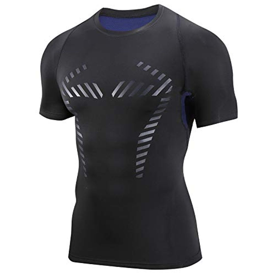 Moda AMZSPORT Camisa de Compresión para Hombre Camiseta de Manga Corta Fitness Shirt