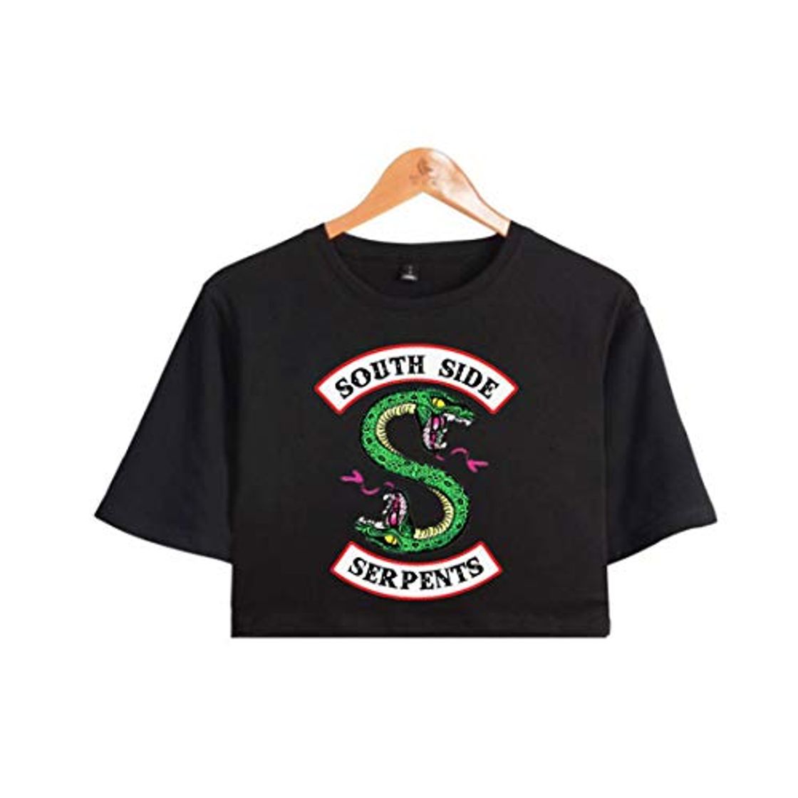 Social JLTPH Camiseta Mujeres Riverdale South Side Serpents Imprimiendo Crop Top T-Shirts Manga