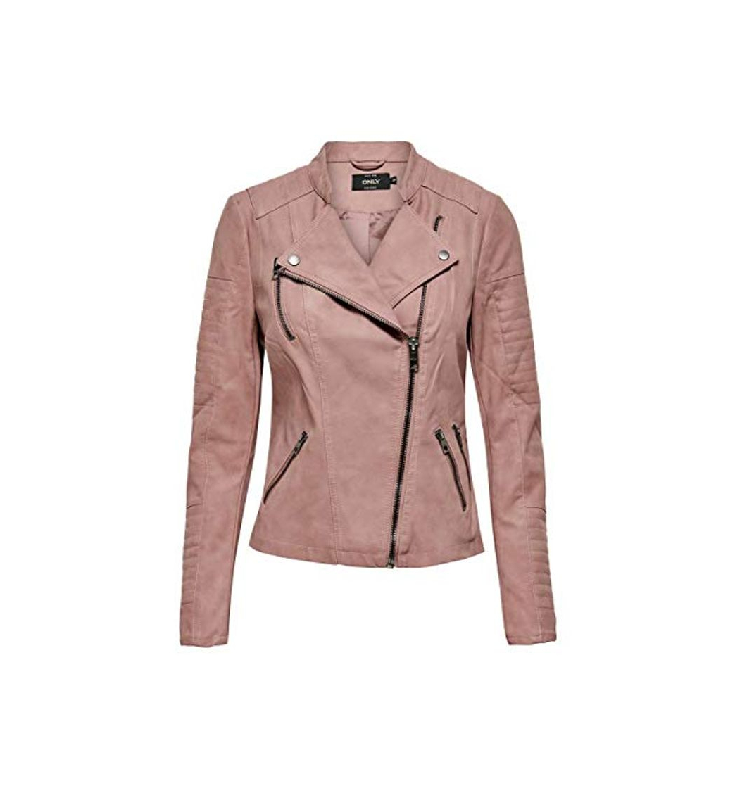 Social Only onlAVA FAUX LEATHER BIKER OTW NOOS - Chaqueta para mujer, Rosa