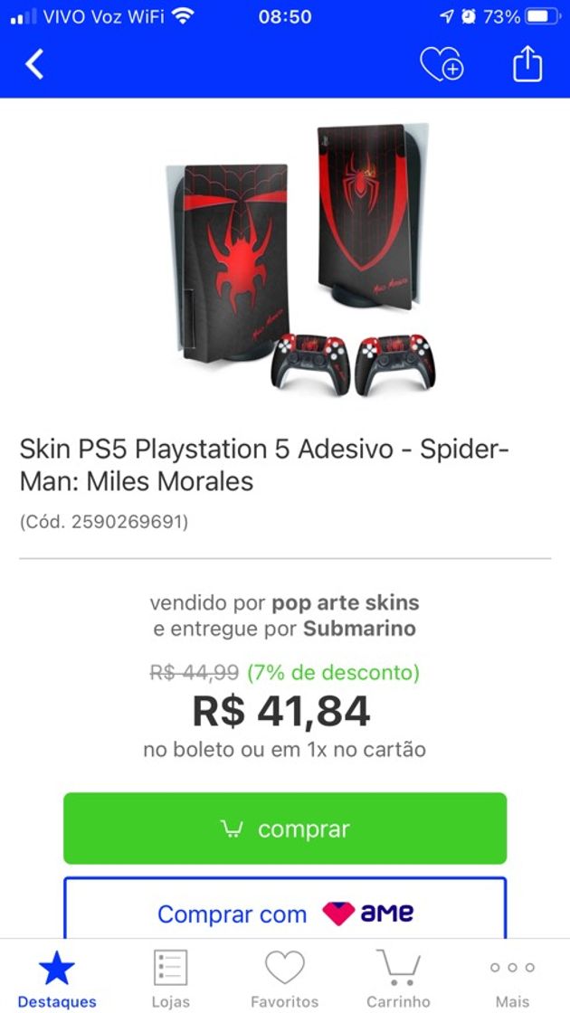 Products Skin para PS5 do homem aranha