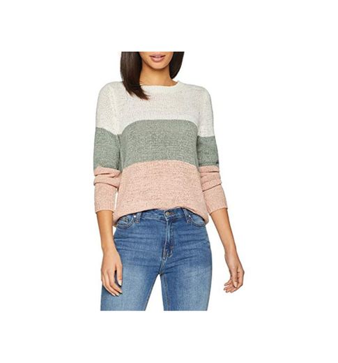Only Onlgeena L/s Block Pullover Knt Noos suéter, Multicolor