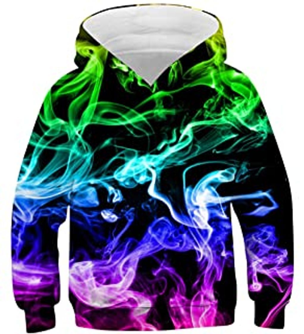 Fashion Sudaderas con Capucha Grises en 3D Sudadera con Capucha Divertida Unisex Estampada