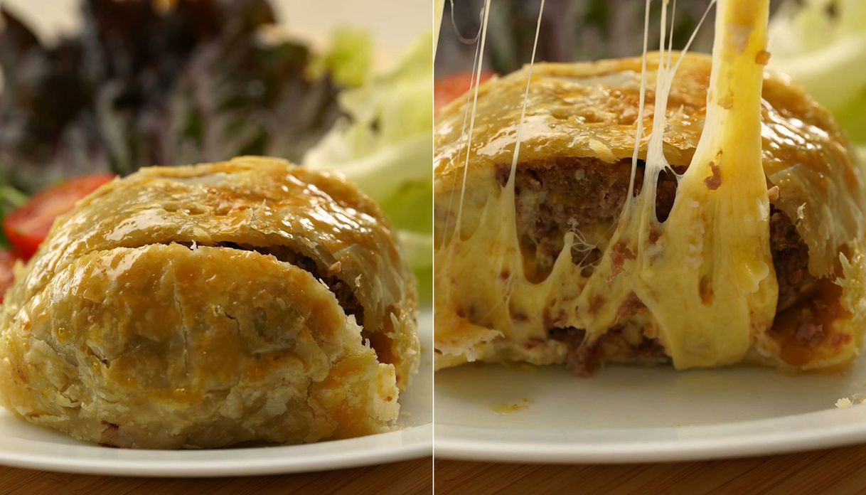 Social Hambúrguer na Massa Folhada Crocante