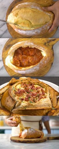 Pão Italiano com Recheio de Pizza