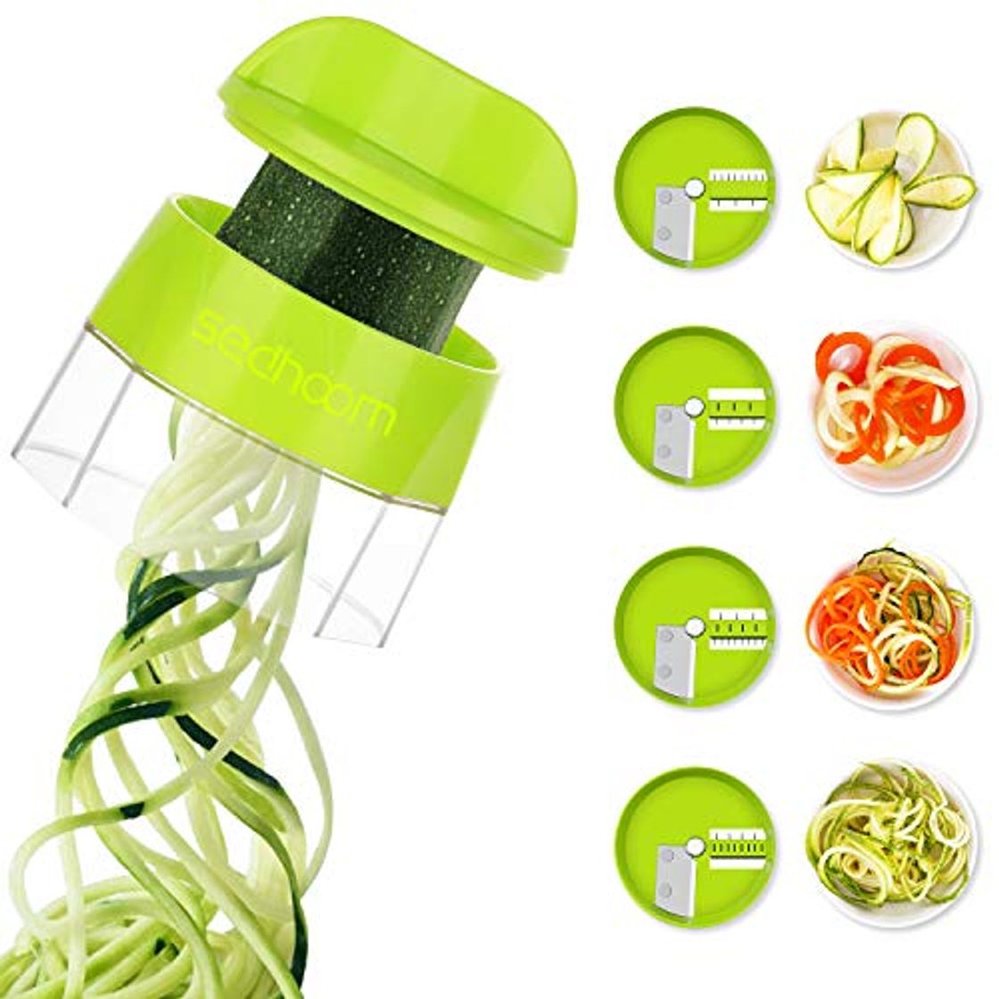 Social Sedhoom Cortador de Verdura 4 en 1 Rallador de Verduras Calabacin Pasta