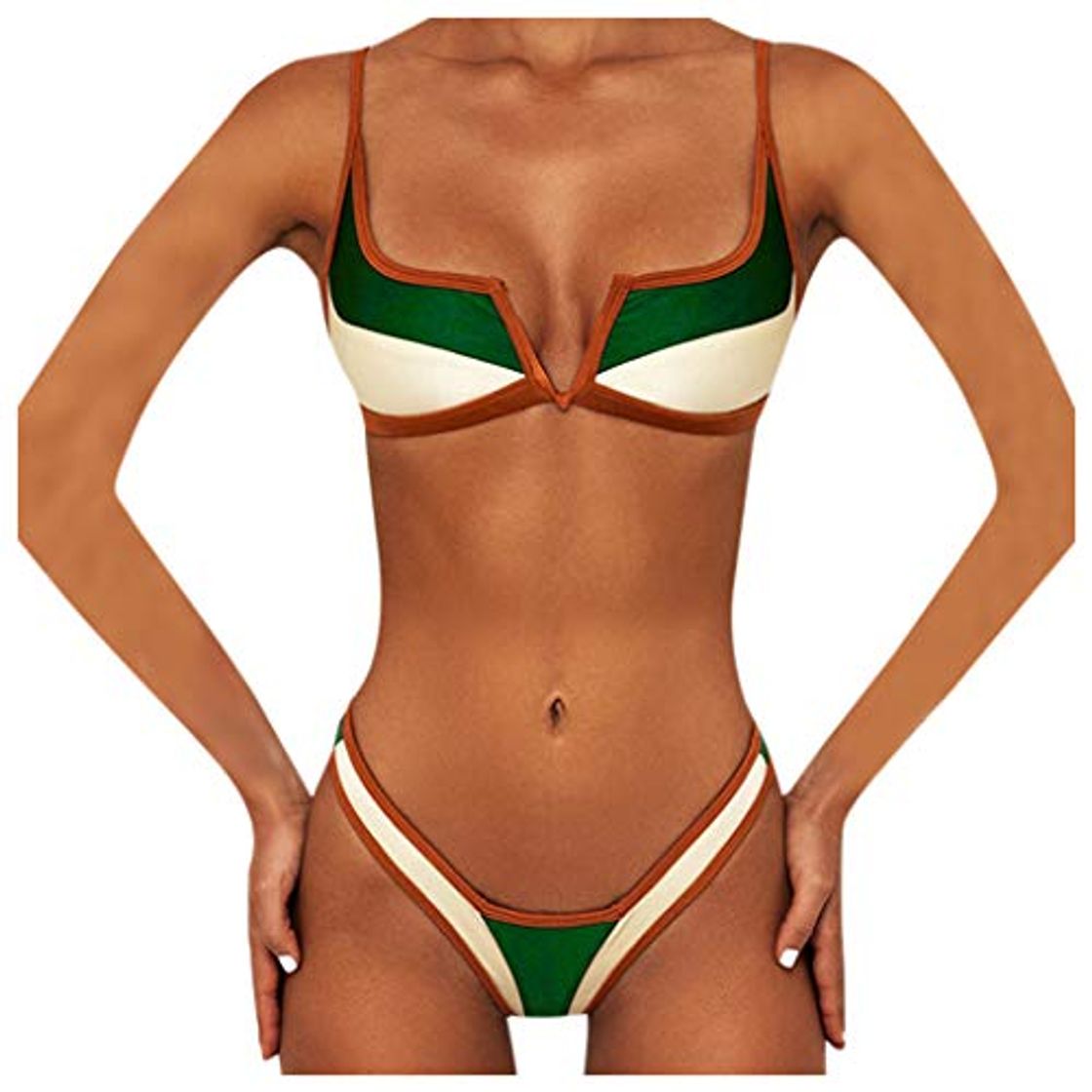 Moda riou Bikinis Mujer 2021 Push up con Relleno Bandeau Conjunto de Bikini Traje de Baño Style Bikini Set Tops y Bragas Bañadores Ropa Verano Mujer