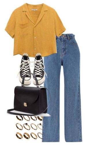 Jeans + camisa cropped yellow 💛