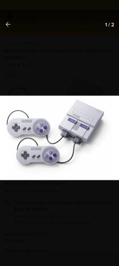 Nintendo Super NES Classic Edition 512MB cinza e violeta.