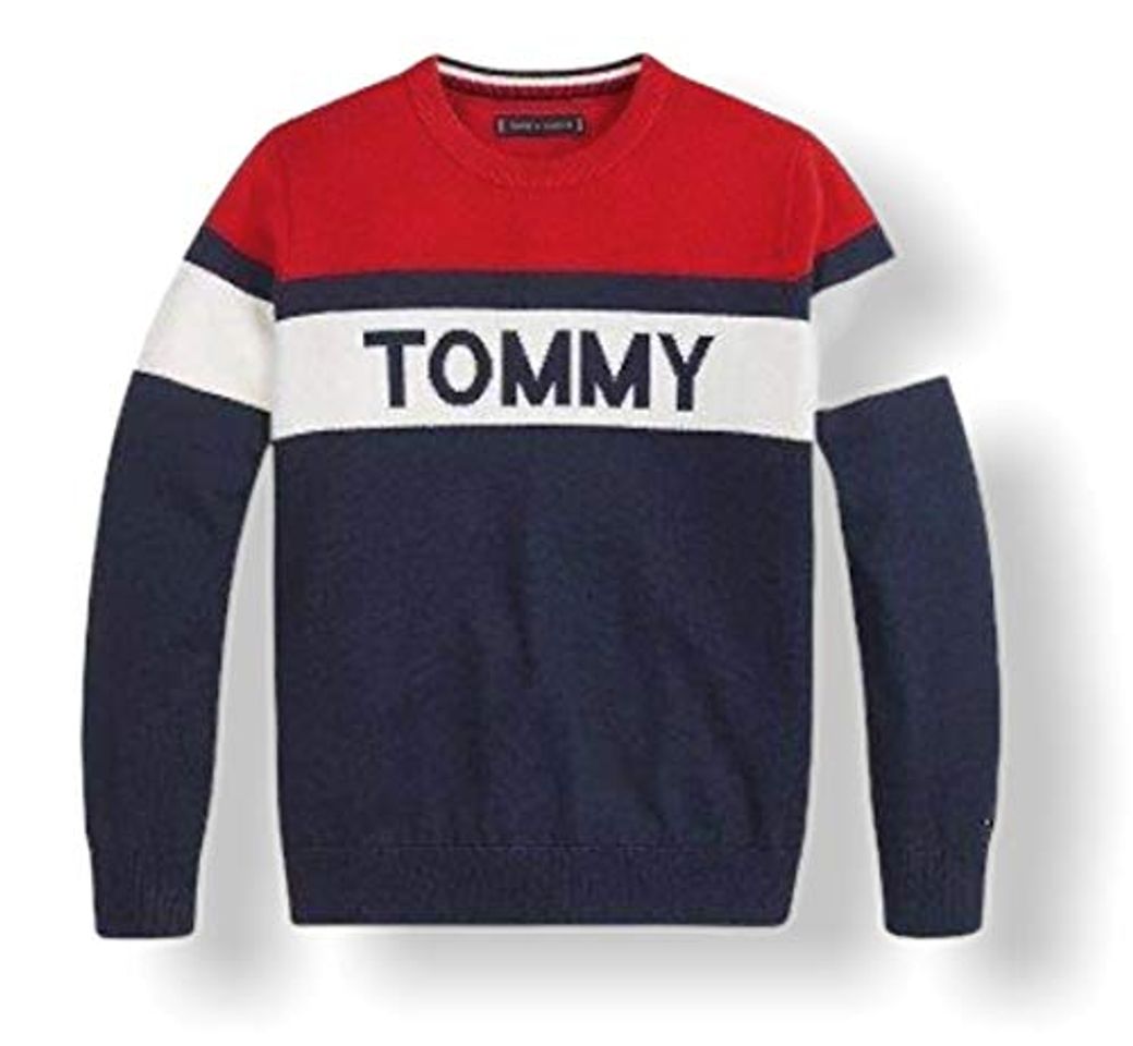 Fashion Tommy Hilfiger Colorblock Sweater Suéter, Twilight Navy